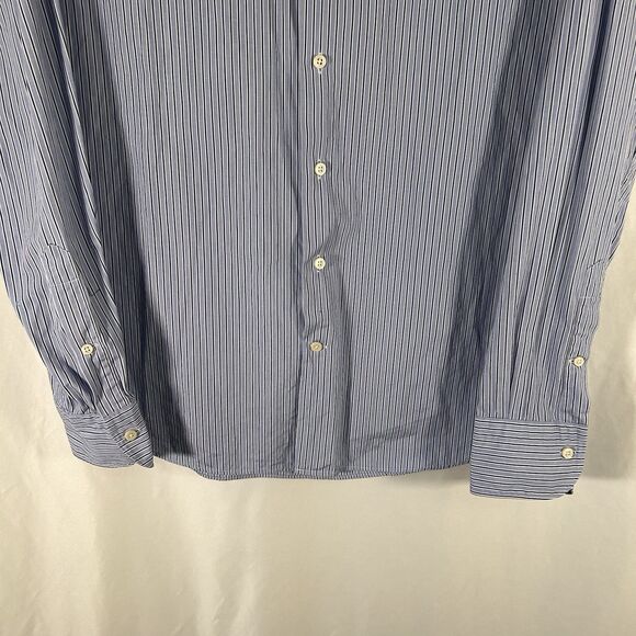 Suitsupply Dress Shirt Men's 16.5 42 Blue Striped Egyptian Cotton Long Sleeve - Picture 3 of 7